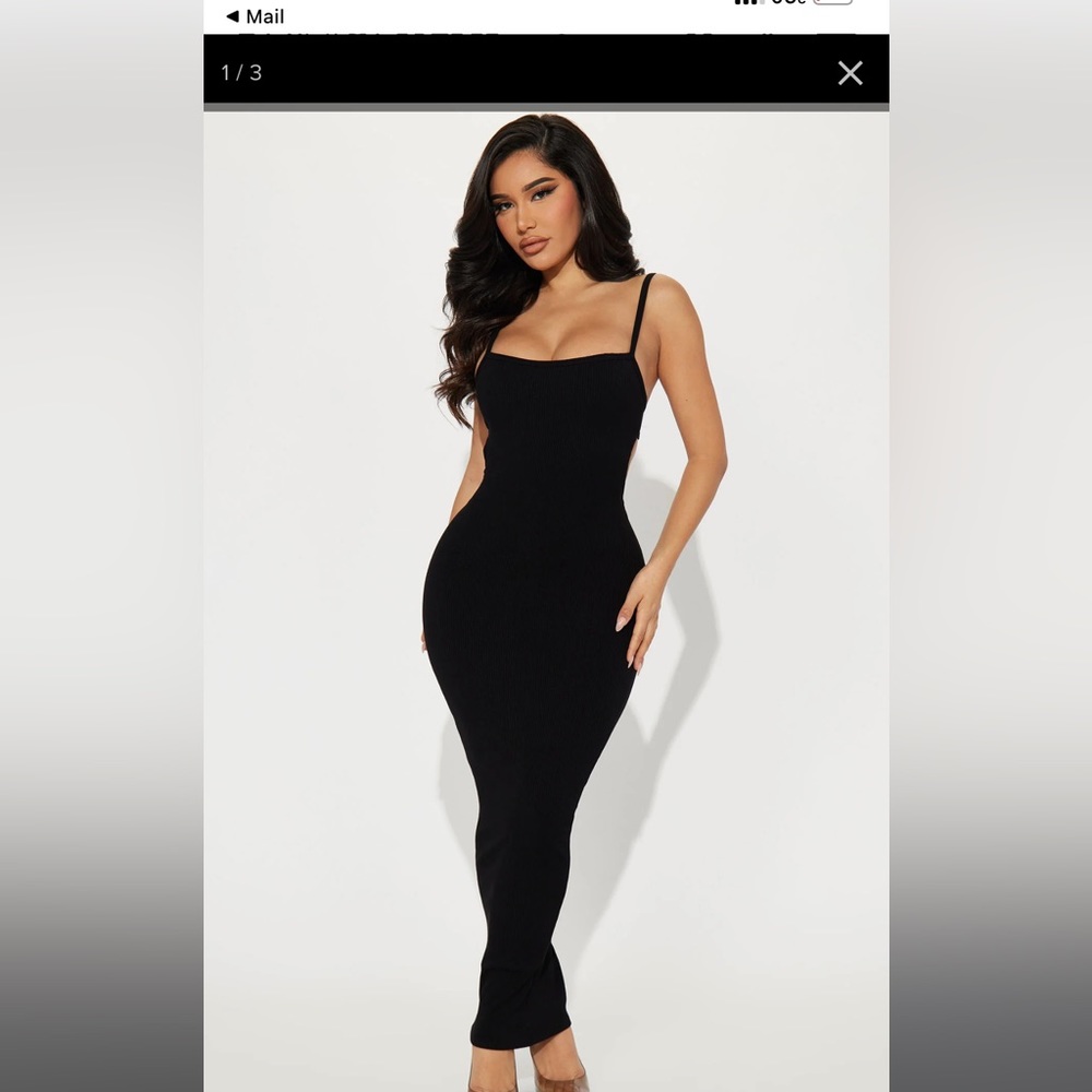 Fashion Nova Black Midi dress